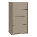 Alice Springs Tall 4 Drawer Chest with Push-to-Open Drawers in Taupe - Image 3