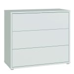Alice Springs 3 Drawer Chest with Push-to-Open Drawers in Light Grey