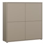 Alice Springs 4 Door Large Storage Cabinet with Push-to-Open Doors in Taupe