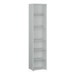 Alice Springs Tall Narrow Bookcase with 5 Shelves in Light Grey