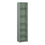 Alice Springs Tall Narrow Bookcase with 5 Shelves in Sage Green