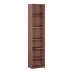 Alice Springs Tall Narrow Bookcase with 5 Shelves in Terracotta
