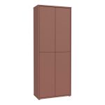 Alice Springs Tall Shoe Cabinet with 4 Doors Push-to-Open in Terracotta
