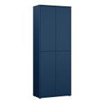 Alice Springs Tall Shoe Cabinet with 4 Doors Push-to-Open in Night Blue