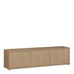 Alice Springs Wide TV Cabinet with 3 Doors Push-to-Open in Elegancia Oak - Image 3