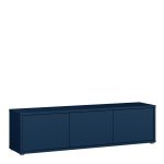 Alice Springs Wide TV Cabinet with 3 Doors Push-to-Open in Night Blue