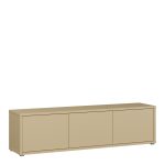 Alice Springs Wide TV Cabinet with 3 Doors Push-to-Open in Butter Yellow