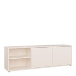 Alice Springs Wide TV Cabinet with 2 Doors Push-to-Open & 1 Open Shelf in Sand