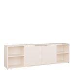 Alice Springs Wide TV Cabinet with 2 Doors Push-to-Open & 2 Open Shelves in Sand - Image 3