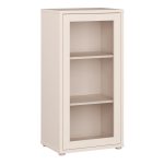 Alice Springs Low Glass Fronted Cabinet with Push-to-Open Door in Sand - Image 2