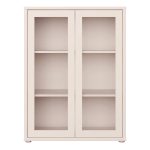 Alice Springs Low Glass Fronted Cabinet with 2 Push-to-Open Doors in Sand - Image 2
