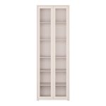Alice Springs Slim Tall Display Cabinet with 2 Glass Doors Push-to-Open & 5 Shelves in Sand - Image 2