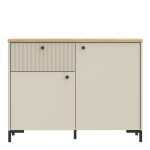 Bixbite Sideboard with Fluted Detail, Drawer & Cupboard in Mauvella Oak and Sand - Image 2