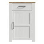 Bohol 1 Door 1 Drawer Shoe Cabinet in Riviera Oak/White - Image 2