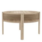 Tobago Round Coffee Table with Open Shelf in Sonoma Oak - Image 3