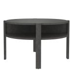 Tobago Round Coffee Table with Open Shelf in Optic Dark Grey - Image 3