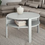 Tobago Round Coffee Table with Open Shelf in Grey - Image 2