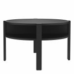 Tobago Round Coffee Table with Open Shelf in Black - Image 3