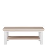 Pontypool Large Rectangular Coffee Table with Shelf in White and Riva Oak - Image 2