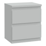Edmore 2 Drawer Bedside Table in Light Grey