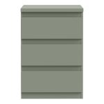 Edmore 3 Drawer Bedside Chest in Sage Green - Image 2