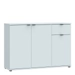 Ganymede Wide 3 Door Cupboard with Drawer in Light Grey - Image 3