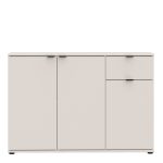 Ganymede Wide 3 Door Cupboard with Drawer in Sand - Image 2
