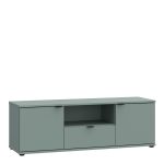 Ganymede Wide TV Unit with Open Shelf & 2 Doors in Sage Green