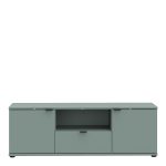Ganymede Wide TV Unit with Open Shelf & 2 Doors in Sage Green - Image 2