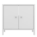 Ipsarion Under Sink Bathroom Storage Unit with 2 Doors & Silver Handles in White - Image 2