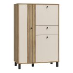 Grafton 3 Door 1 Drawer Cabinet In Cream and Oak - Image 3