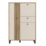 Grafton 3 Door 1 Drawer Cabinet In Cream and Oak - Image 2