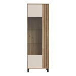 Grafton Glass Door Display Cabinet in Cream and Oak - Image 2