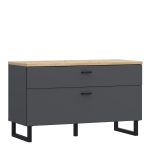 Klara TV Unit with 1 Drawer 1 Flip Door in Grey and Oak - Image 3