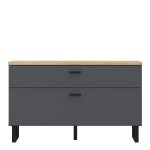 Klara TV Unit with 1 Drawer 1 Flip Door in Grey and Oak - Image 2
