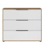 Orkney 3 Drawer Chest in Mauvella Oak and White Gloss - Image 2