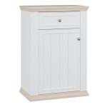 Pontypool Shoe Cabinet with Drawer in White and a Riva Oak