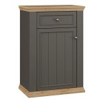 Pontypool Shoe Cabinet with Drawer in Grey and Mauvella Oak