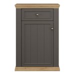 Pontypool Shoe Cabinet with Drawer in Grey and Mauvella Oak - Image 2