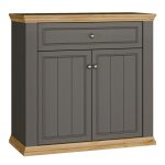 Pontypool 2 Door 1 Drawer Small Sideboard in Wolfram Grey and Mauvella Oak