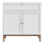 Wensley 2 Door 1 Drawer Console in Light Grey and Oak - Image 2