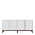 Wensley 4 Door 1 Drawer Sideboard in Light Grey and Oak - Image 2