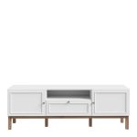 Wensley 2 Door 1 Drawer TV Unit in Light Grey and Oak - Image 2