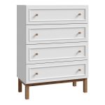 Wensley 4 Drawer Chest in Light Grey and Oak - Image 3