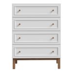 Wensley 4 Drawer Chest in Light Grey and Oak - Image 2