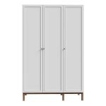 Wensley 3 Door Wardrobe in Light Grey and Oak - Image 3