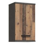 Veris Small Hanging Cupboard with 1 Door in Walnut and Dark Grey