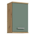 Veris Small Hanging Cupboard with 1 Door in Artisan Oak and Sage Green