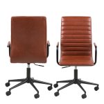 Winslow Swivel Desk Chair With Adjustable Height Function in Vintage Brandy - Image 2