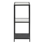 Seaford Narrow Black Metal Bookcase with 2 Glass Shelves - Image 2